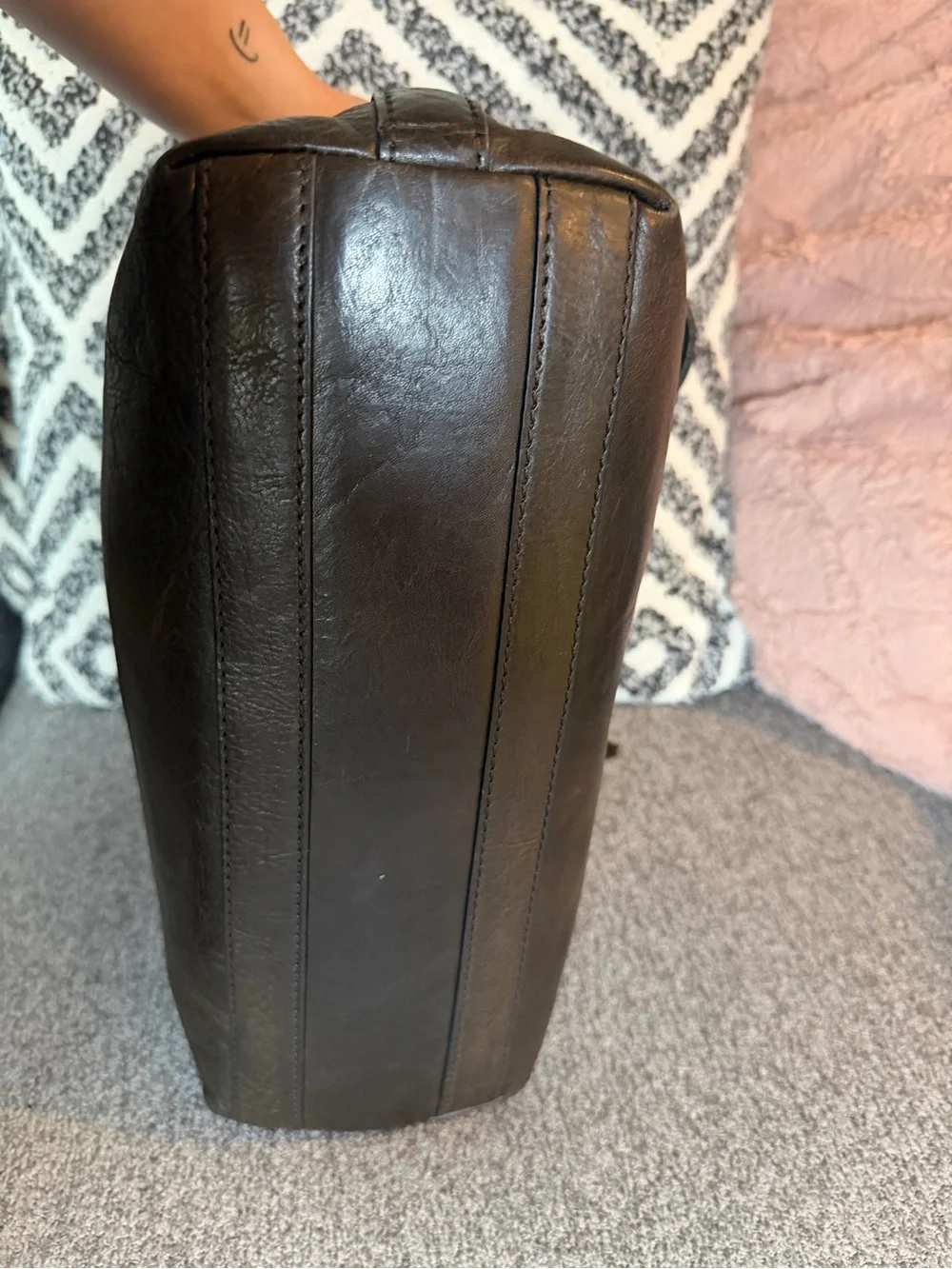 Vintage Dark Brown Frye Claude Hobo Shoulder Bag
